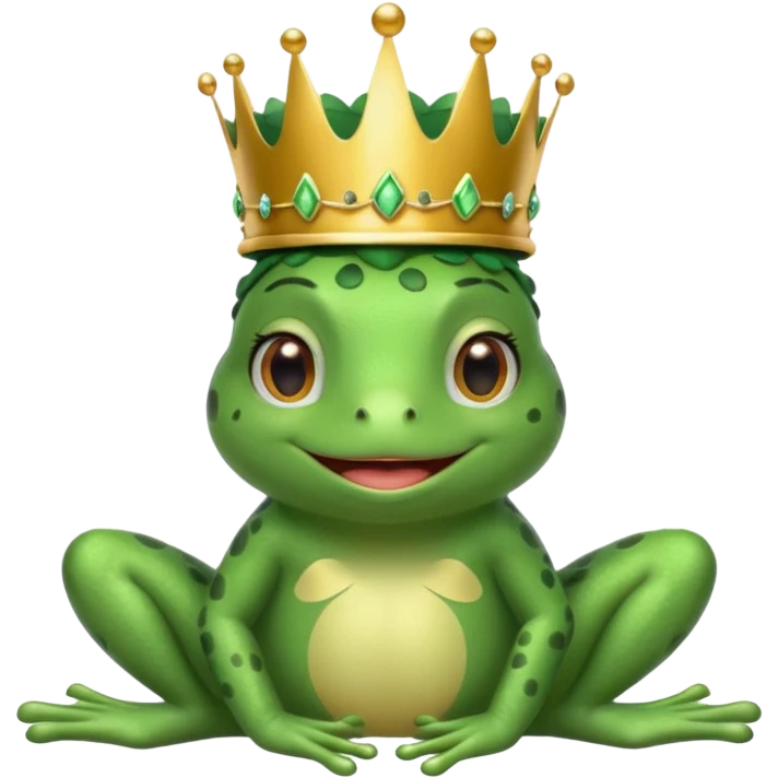 cute frog princess sitting on bed emoji