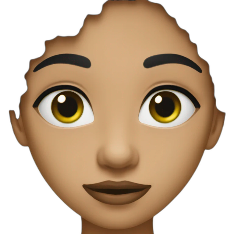 une fille noir qui a les yeux verts qui rigole emoji