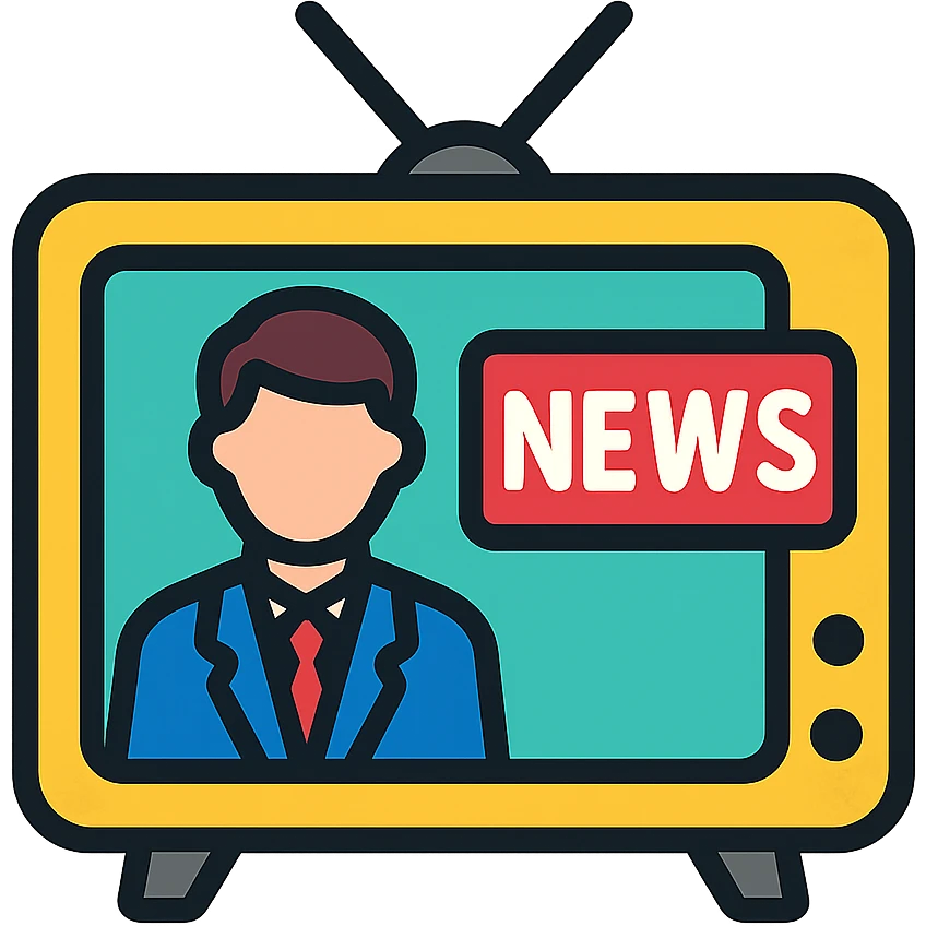 television broadcasting news emoji