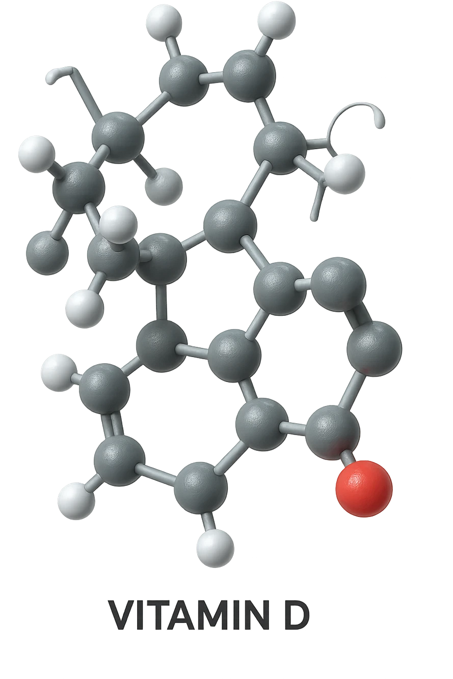 molecola in 3d di Vitamina D, iperrealistica in 3d emoji