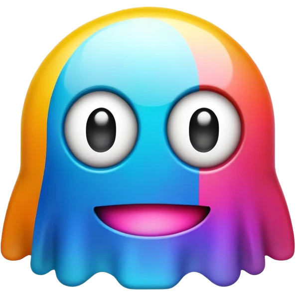 Classic Pacman ghost character with big eyes emoji