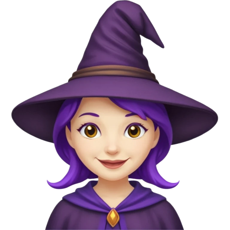 witch in purple hat cute emoji