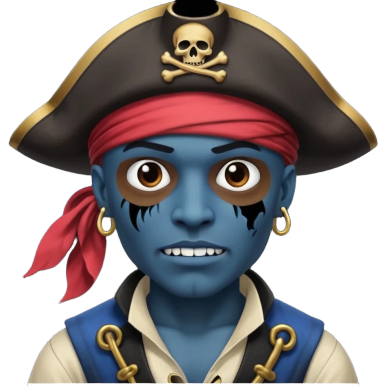 Un pirate qui fait peur uniquement bleu et noir emoji