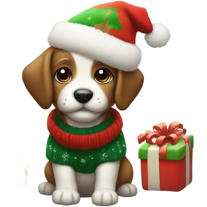 Christmas puppy emoji