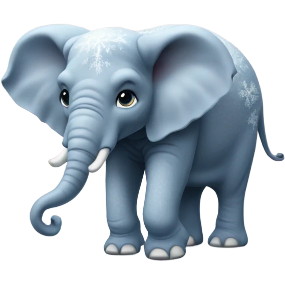 Elephant freezing in snow  emoji