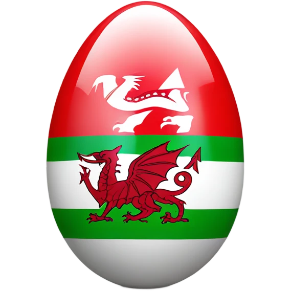 Welsh flag in an egg emoji