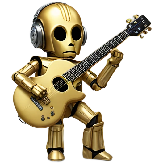 c3p0 playing electric race car guitar emoji