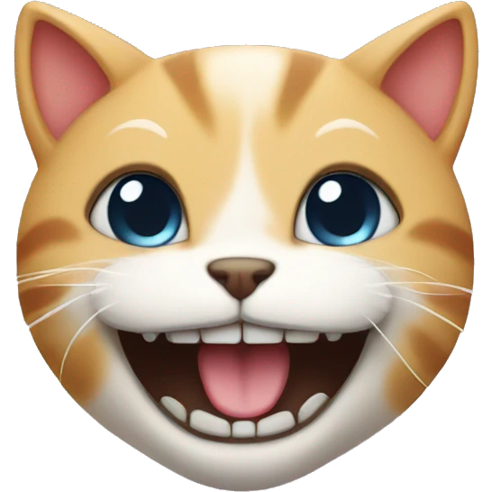 Cute cat with teeth emoji