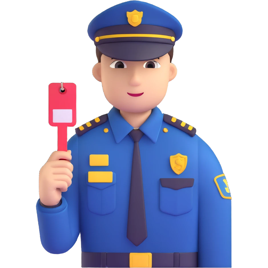 security officer with price tag emoji