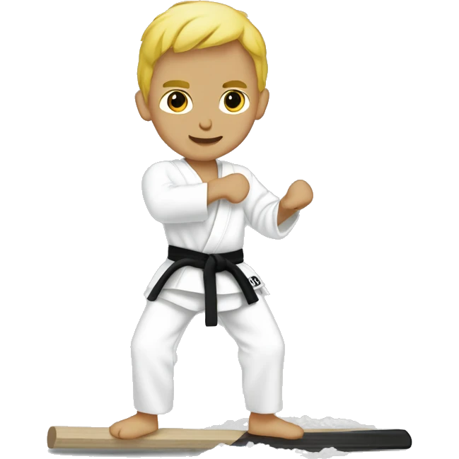 karate kid white belt mopping floor emoji