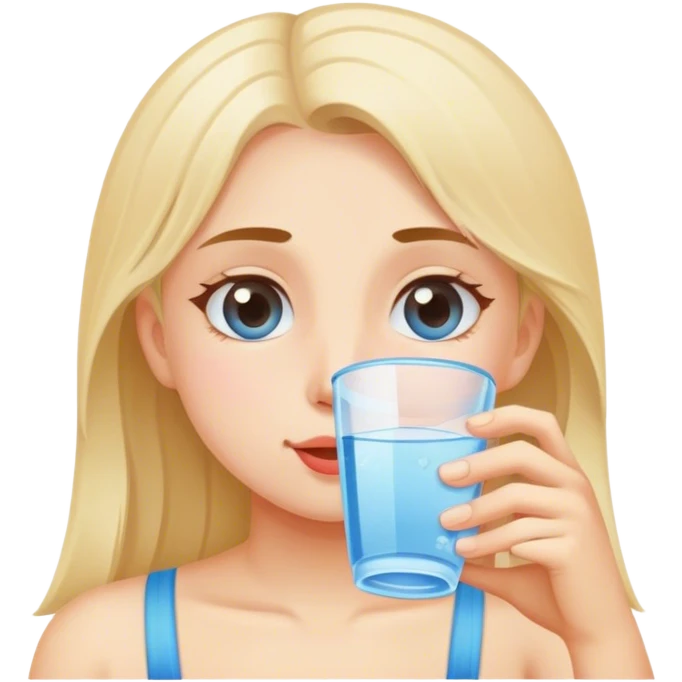 Girl drinking lots of water emoji