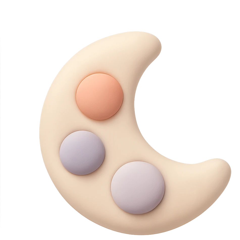 moon symbol, mochi illustration style emoji