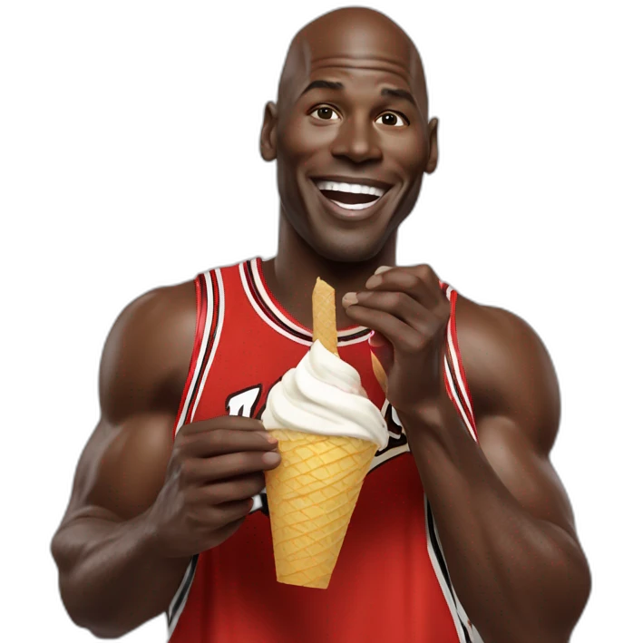 Michael Jordan comiendo helado emoji