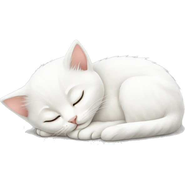 white kitten sleeping emoji