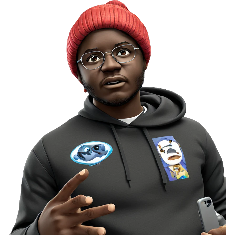 cool dude in a hoodie emoji