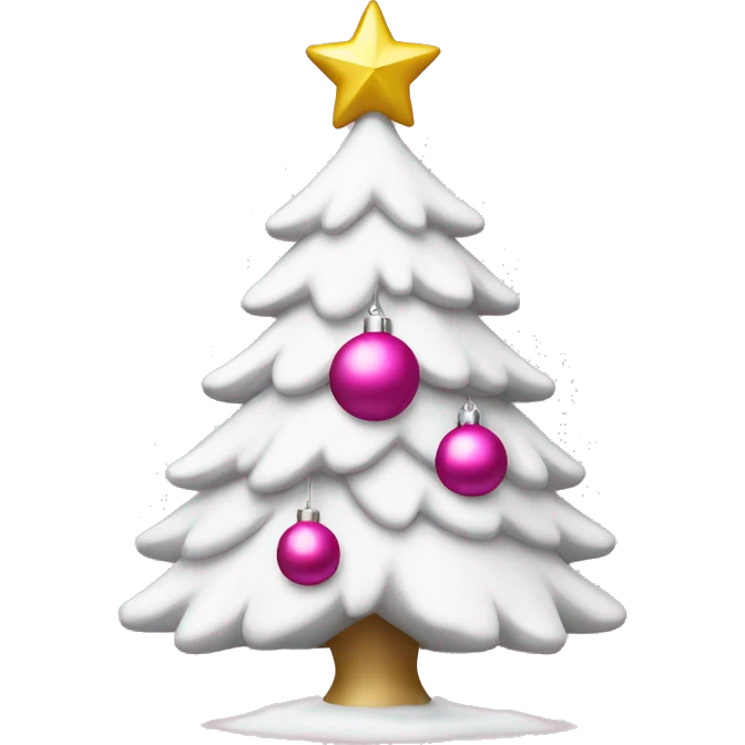 white christmas tree with pink ornaments  emoji