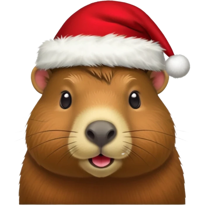 Capybara con gorrito de navidad emoji
