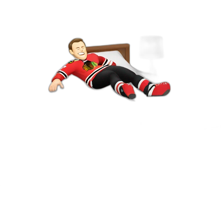 Jonathan Toews laying on bed emoji