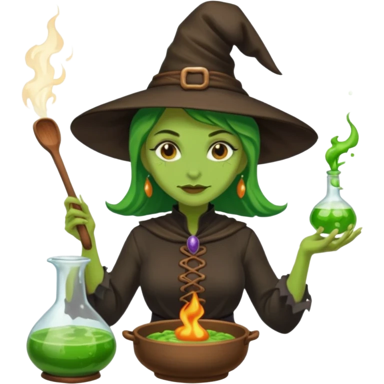 green witch cooking potion emoji