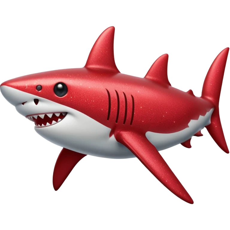 red glitter shark happy emoji