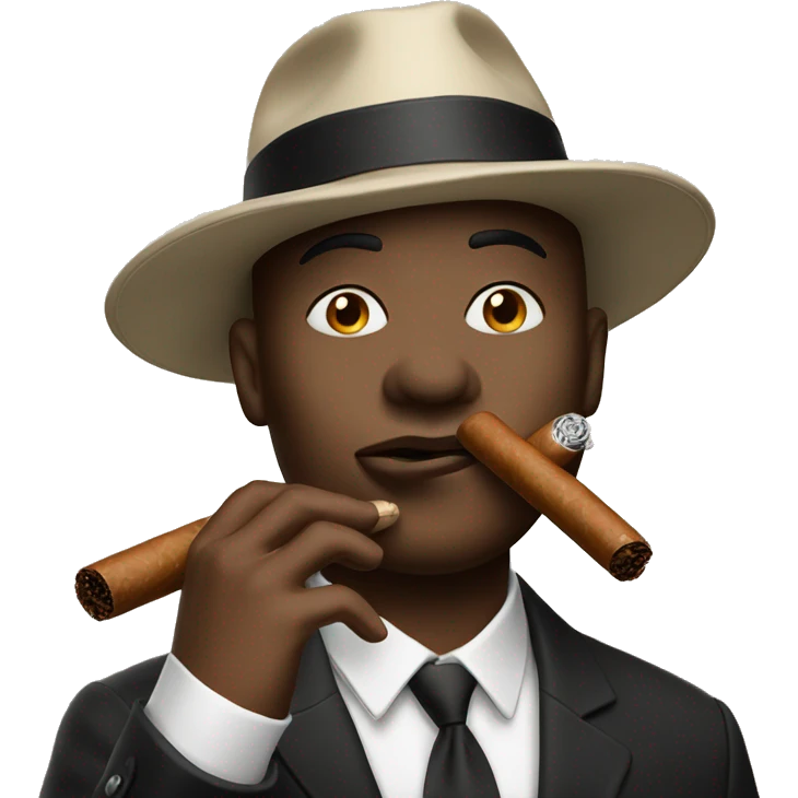 Throwing a kiss while holding a cigar emoji