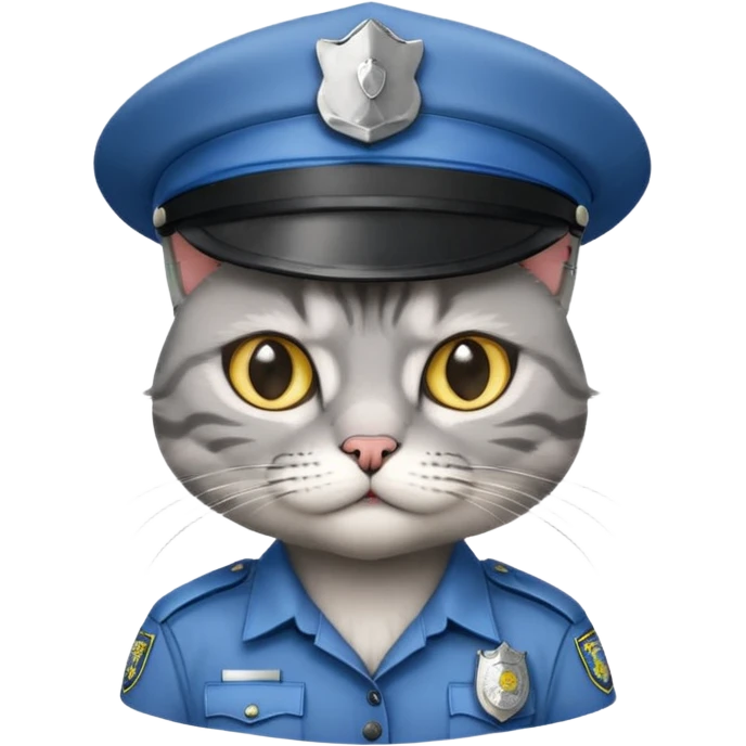 grey cat police emoji