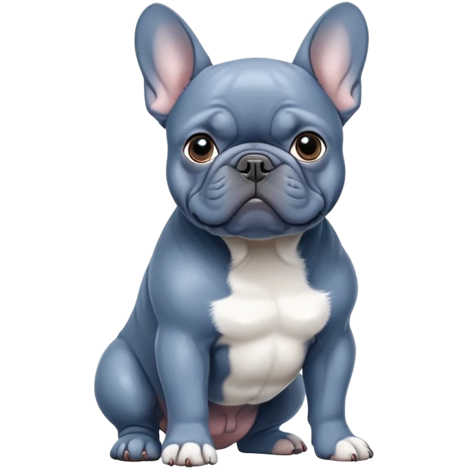 Blue french bulldog emoji