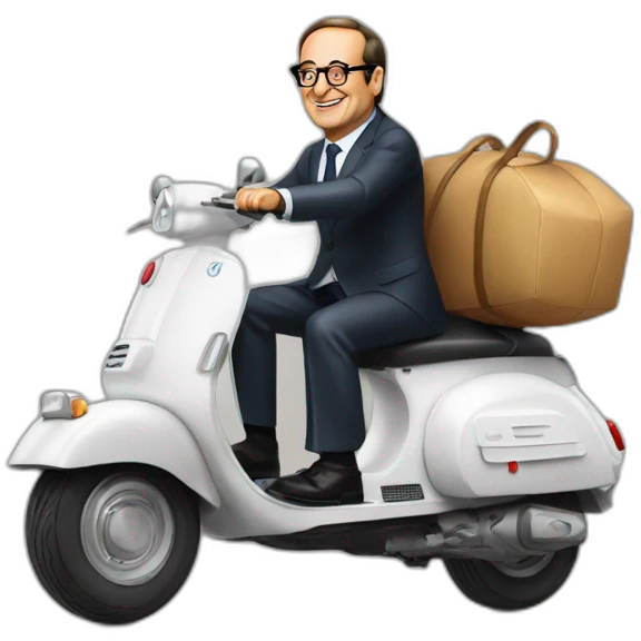 Francois Hollande sur son scooter emoji