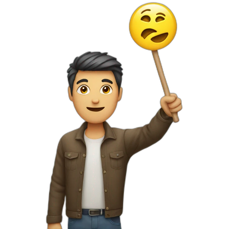 guy holding a sign that says "free"  emoji