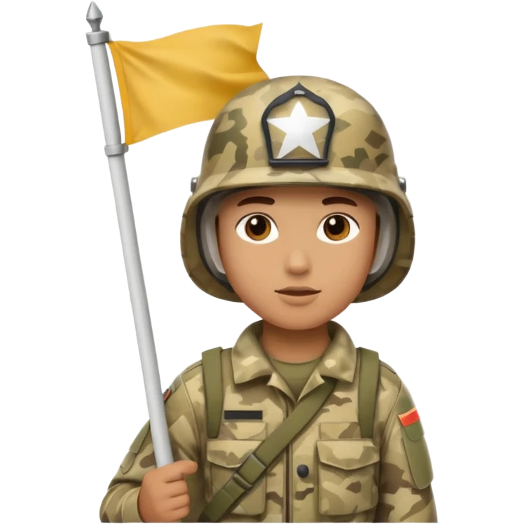 souldier caryying white flag emoji