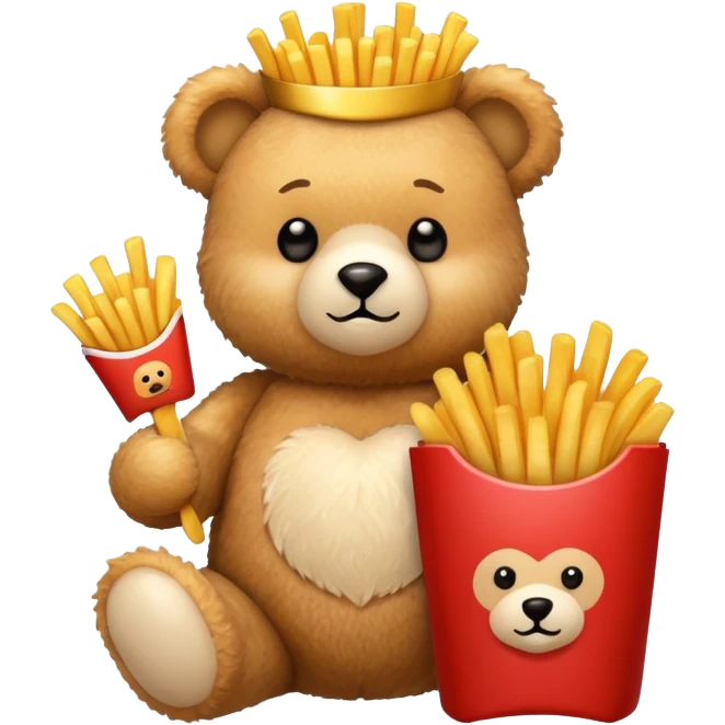 Miś z frytkami  emoji