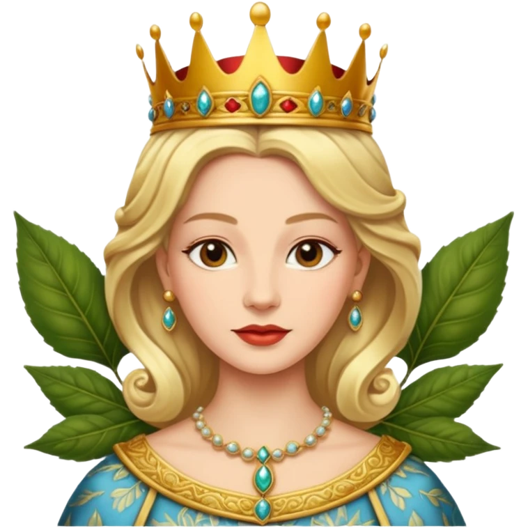queen with leaf emoji