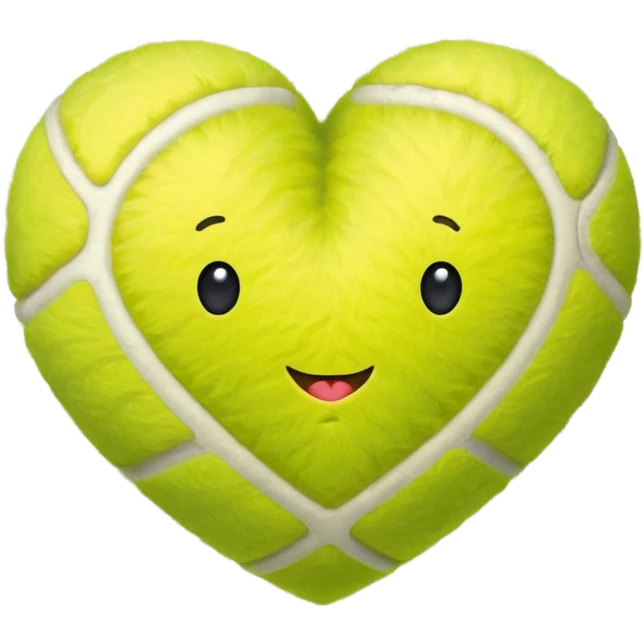 A tennis ball In a shape of a love heart emoji