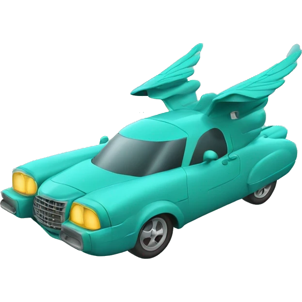 teal flying Car with wings emoji