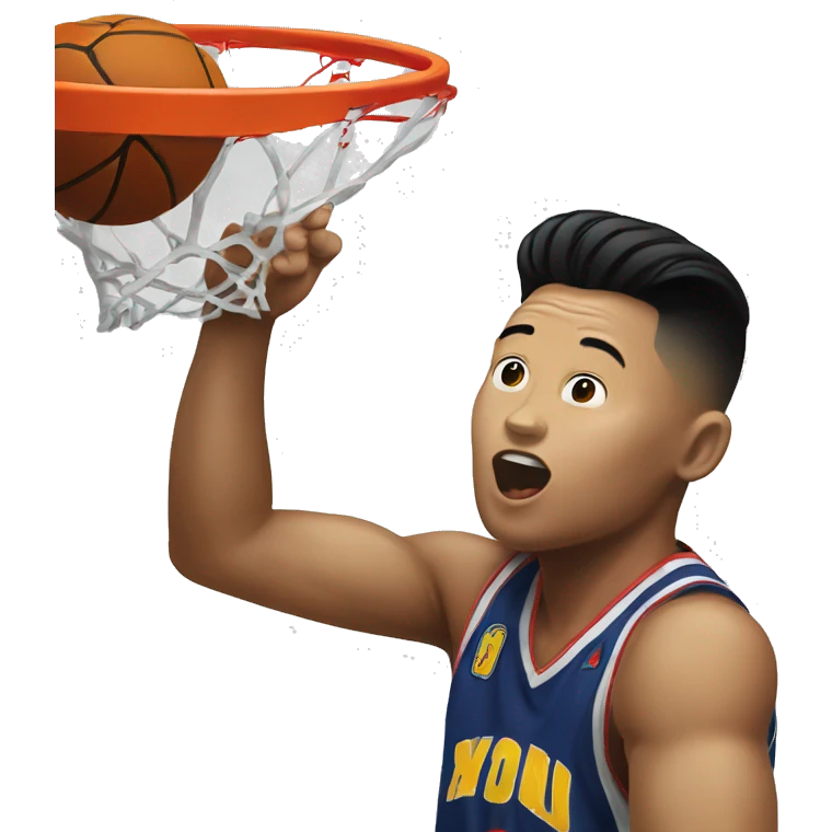 Kim Jong um dunking a Basketball  emoji