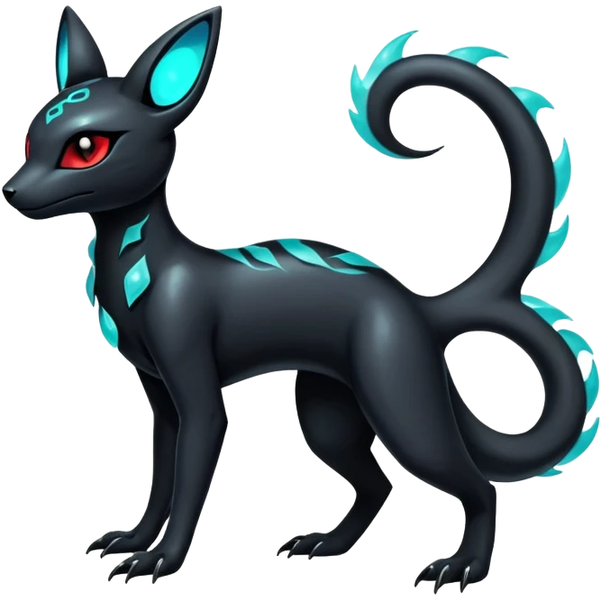 Shiny Dark Edgy Majestic Sophisticated Modern Gothic Gloomy Futuristic Salandit-Umbreon-Delcatty-Hybrid (Full body) emoji
