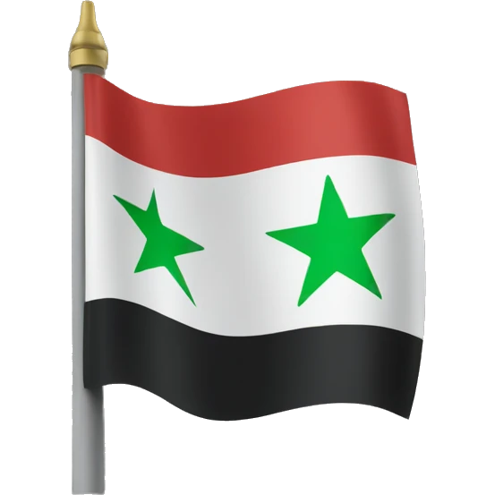 Syrian flag but replace the red with green and the two green star with three red stars emoji