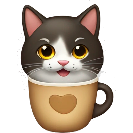 gato café ziamés emoji