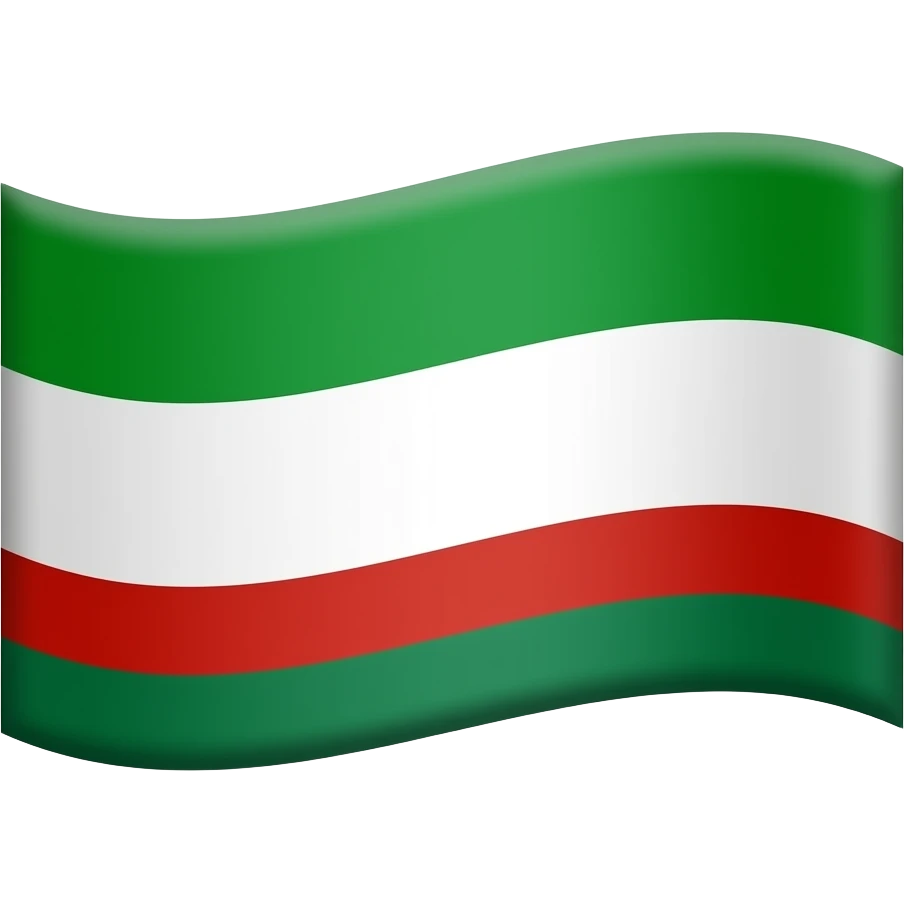 Flag of Tchétchénie half Green and other half White then red then White and then Green emoji