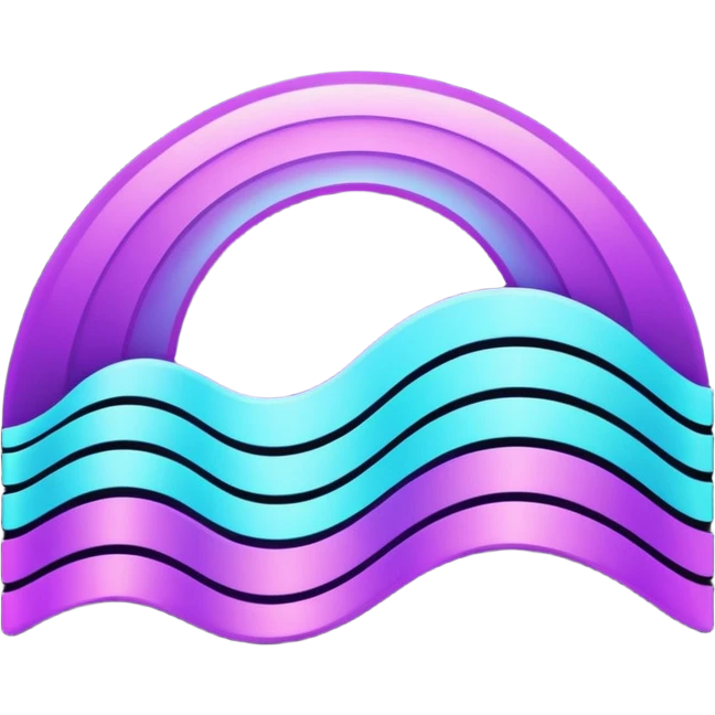 futuristic minimalistic icon, holographic wave symbolizing "Many voices. One purpose. One future", glowing purple and cyan lines, dark sci-fi background, no face, abstract unity design, 1:1 aspect ratio
 emoji