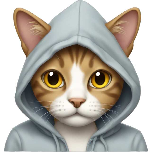 Cat wearing hoodie emoji