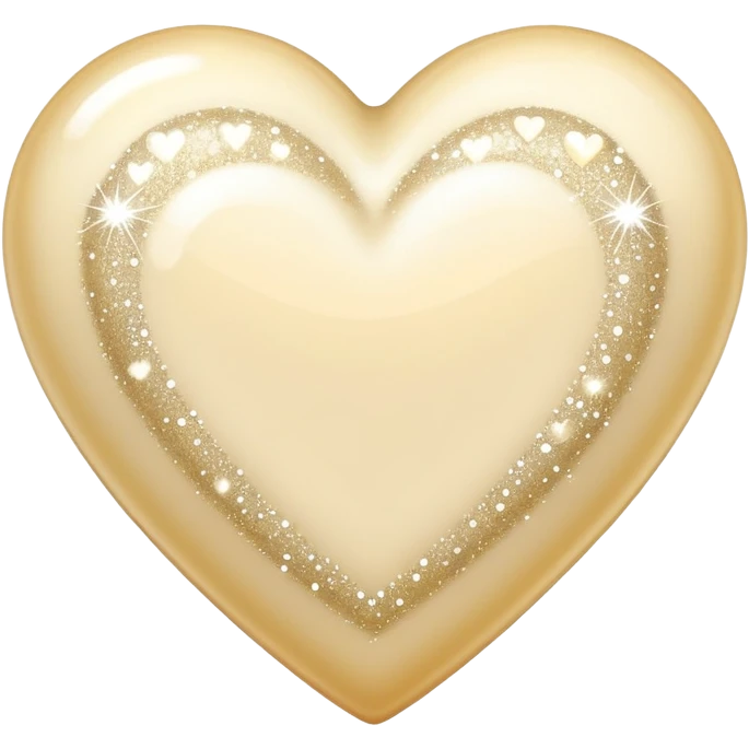 cream heart with sparkles  emoji