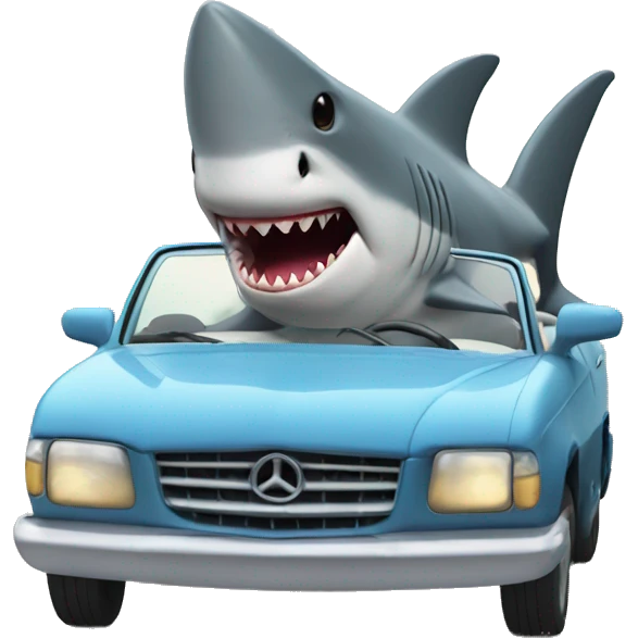 A shark driving a car  emoji