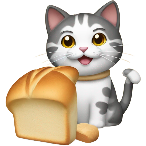Cat making bread emoji