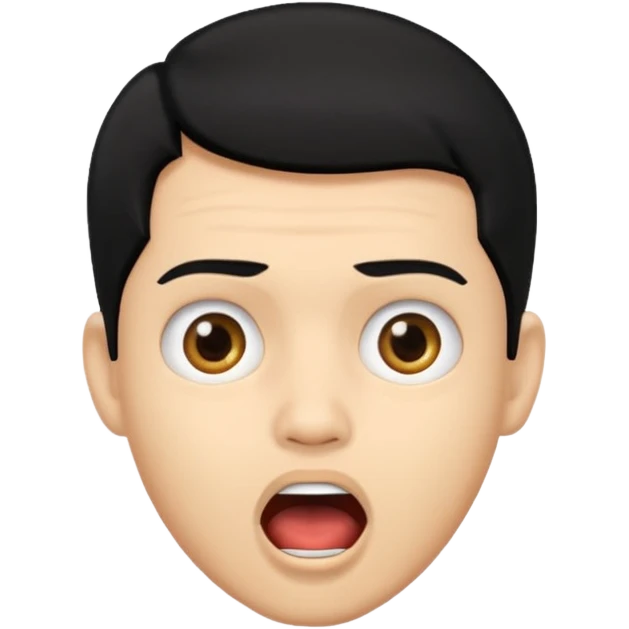 light skin black hair man surprised emoji