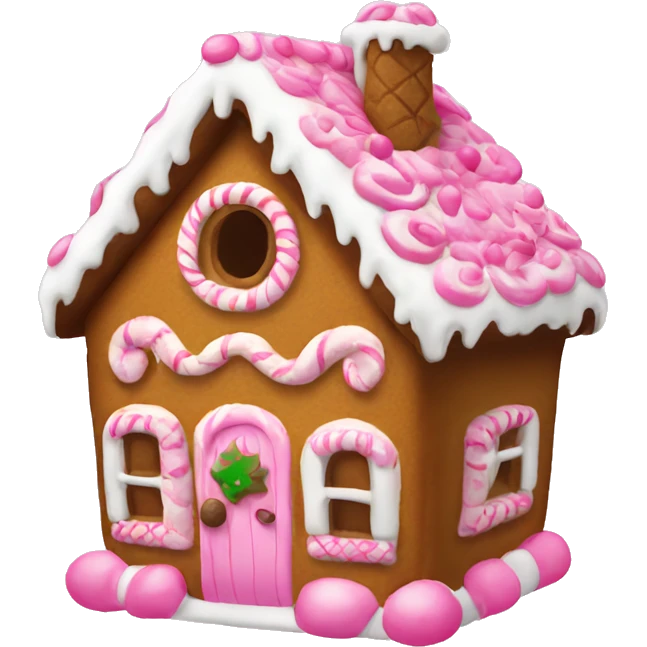 Gingerbread house pink  emoji
