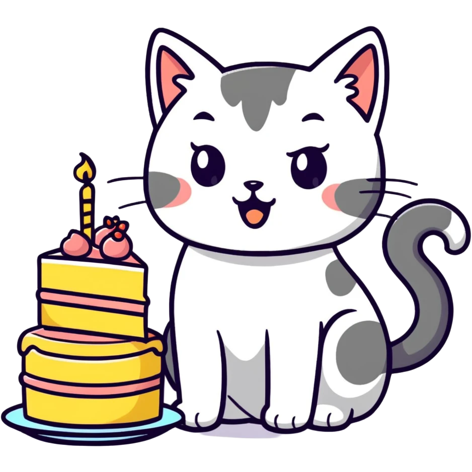 Cat eating cake  emoji