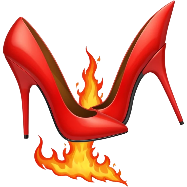 fire red stiletto with pointed toe emoji