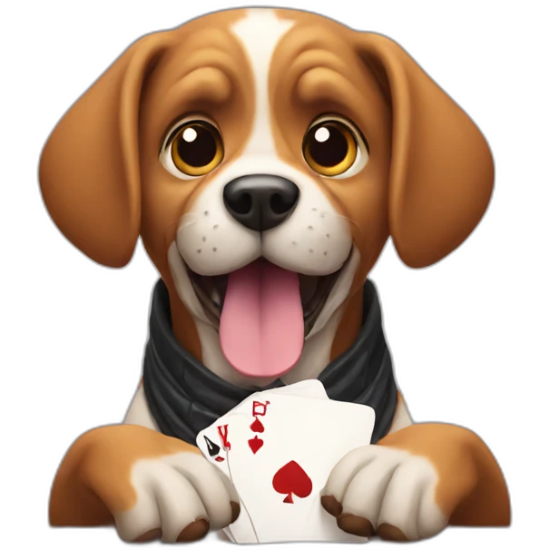 Dog playing poker emoji