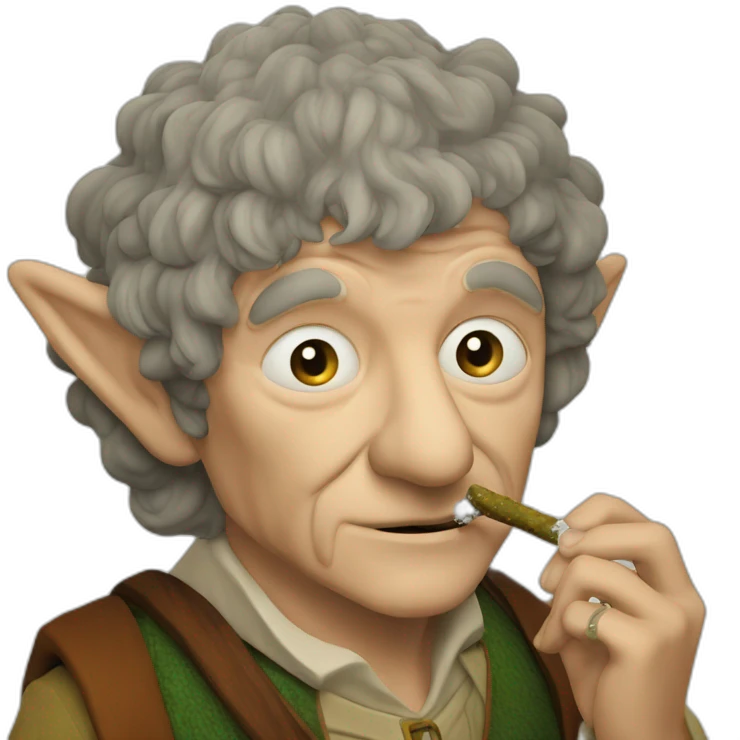 Bilbo the hobbit smoking cannabis emoji